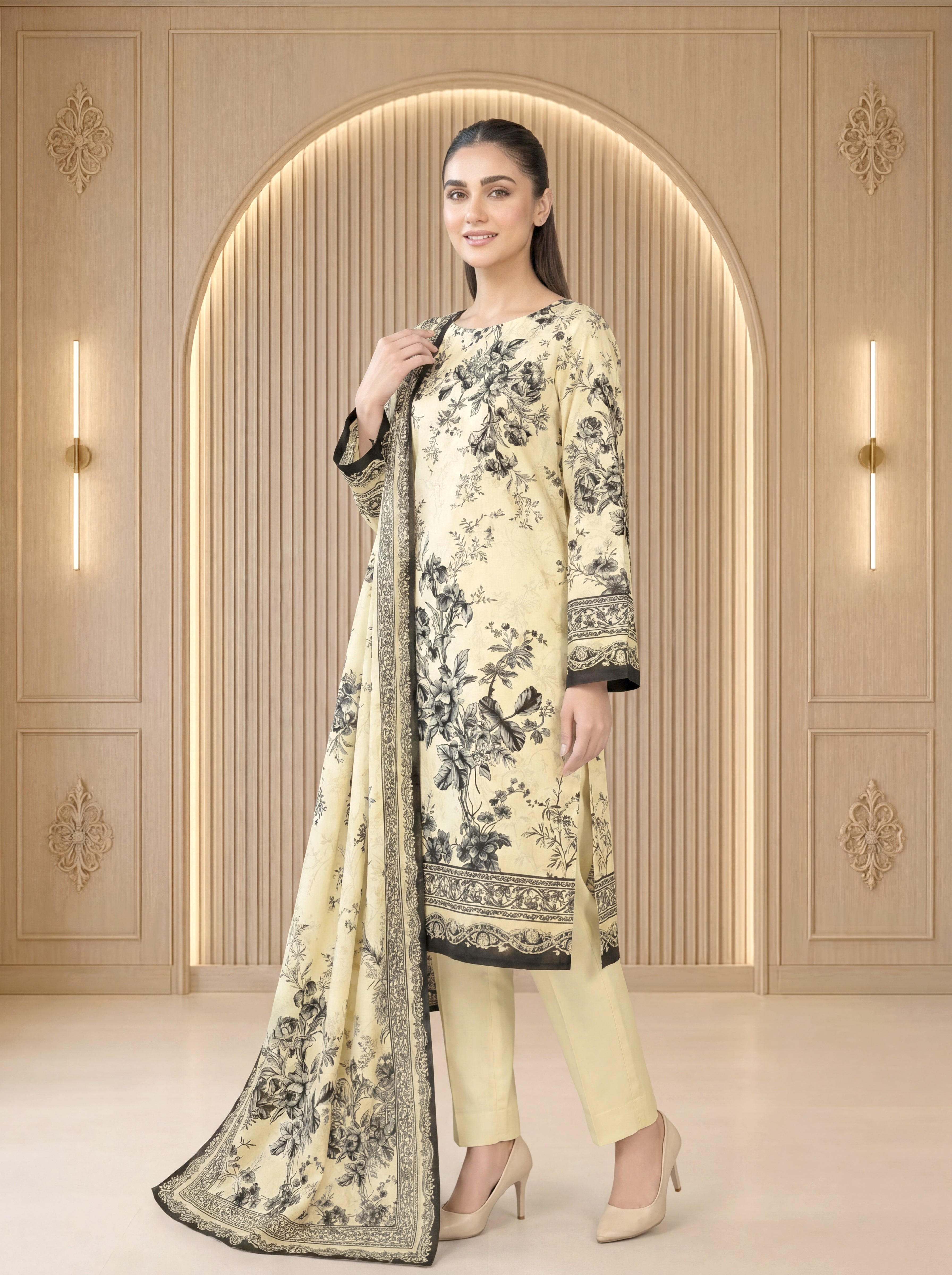 3 Piece Unstitched Lawn Suit