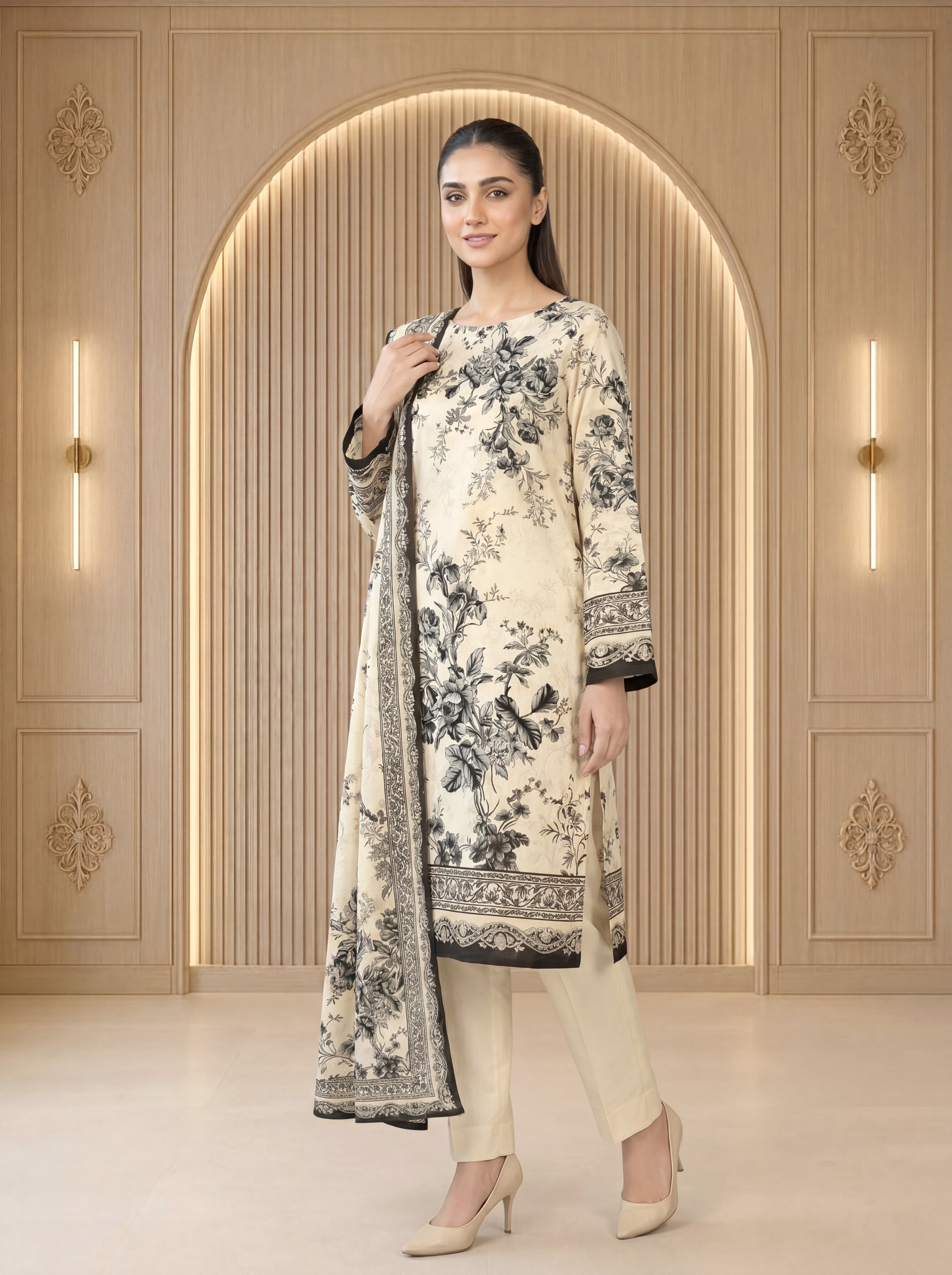 3 Piece Unstitched Lawn Suit
