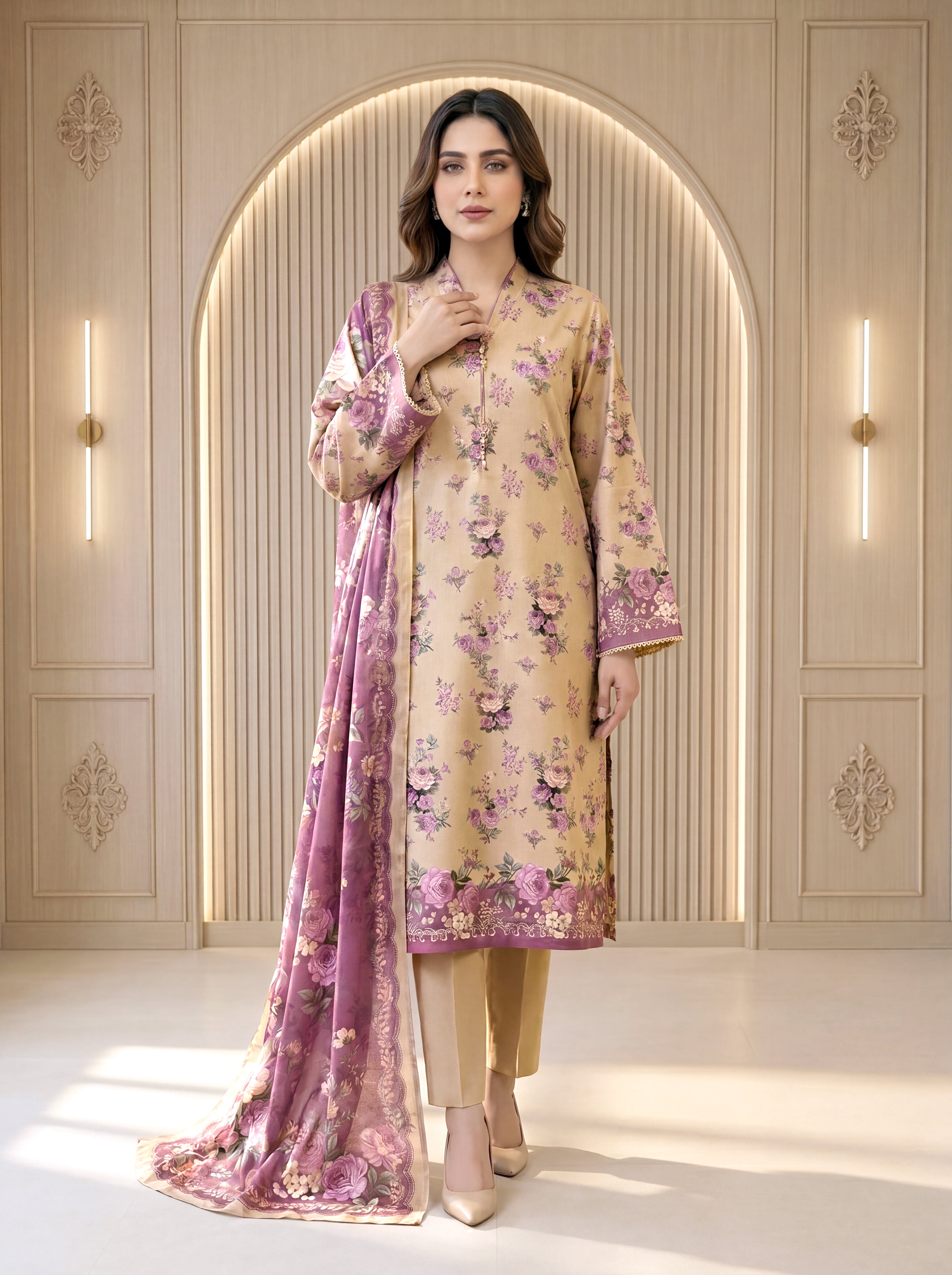 3 Piece Unstitched Lawn Suit