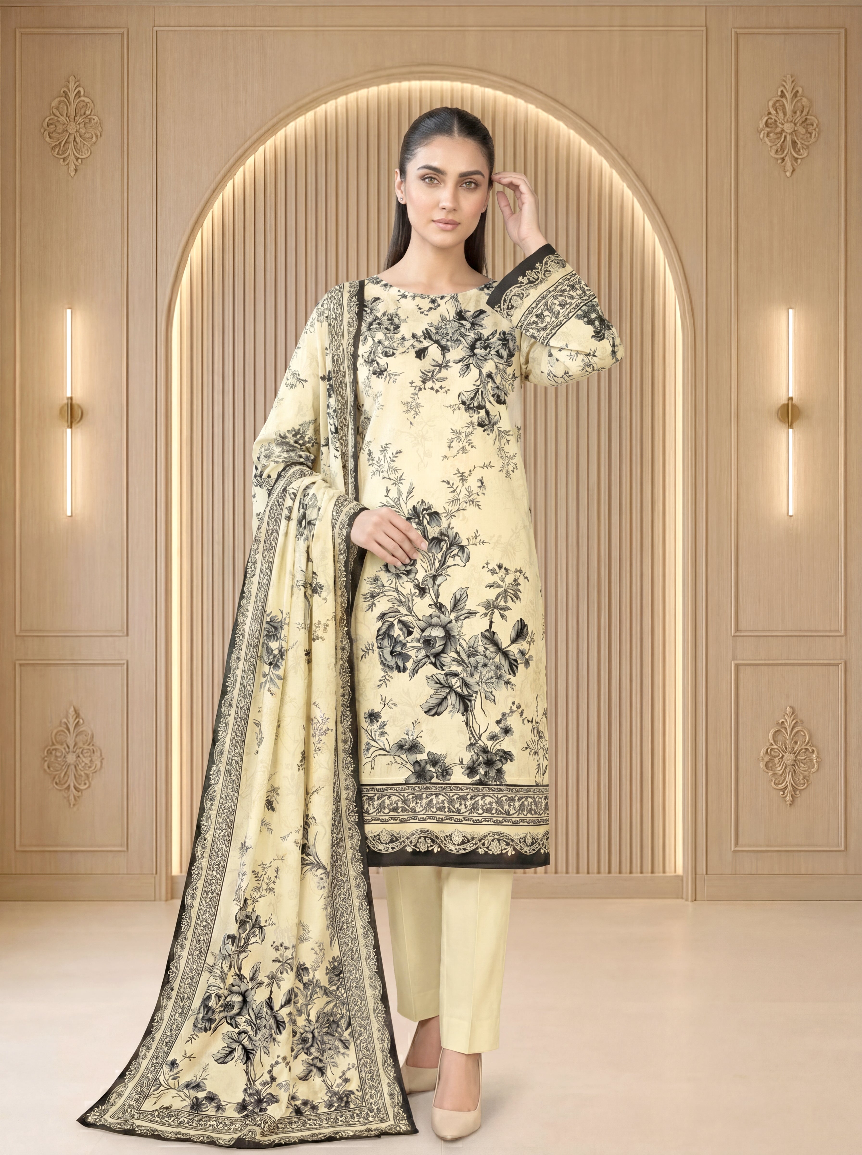 3 Piece Unstitched Lawn Suit