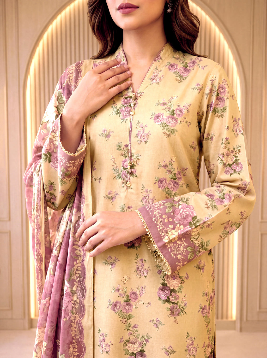 3 Piece Unstitched Lawn Suit