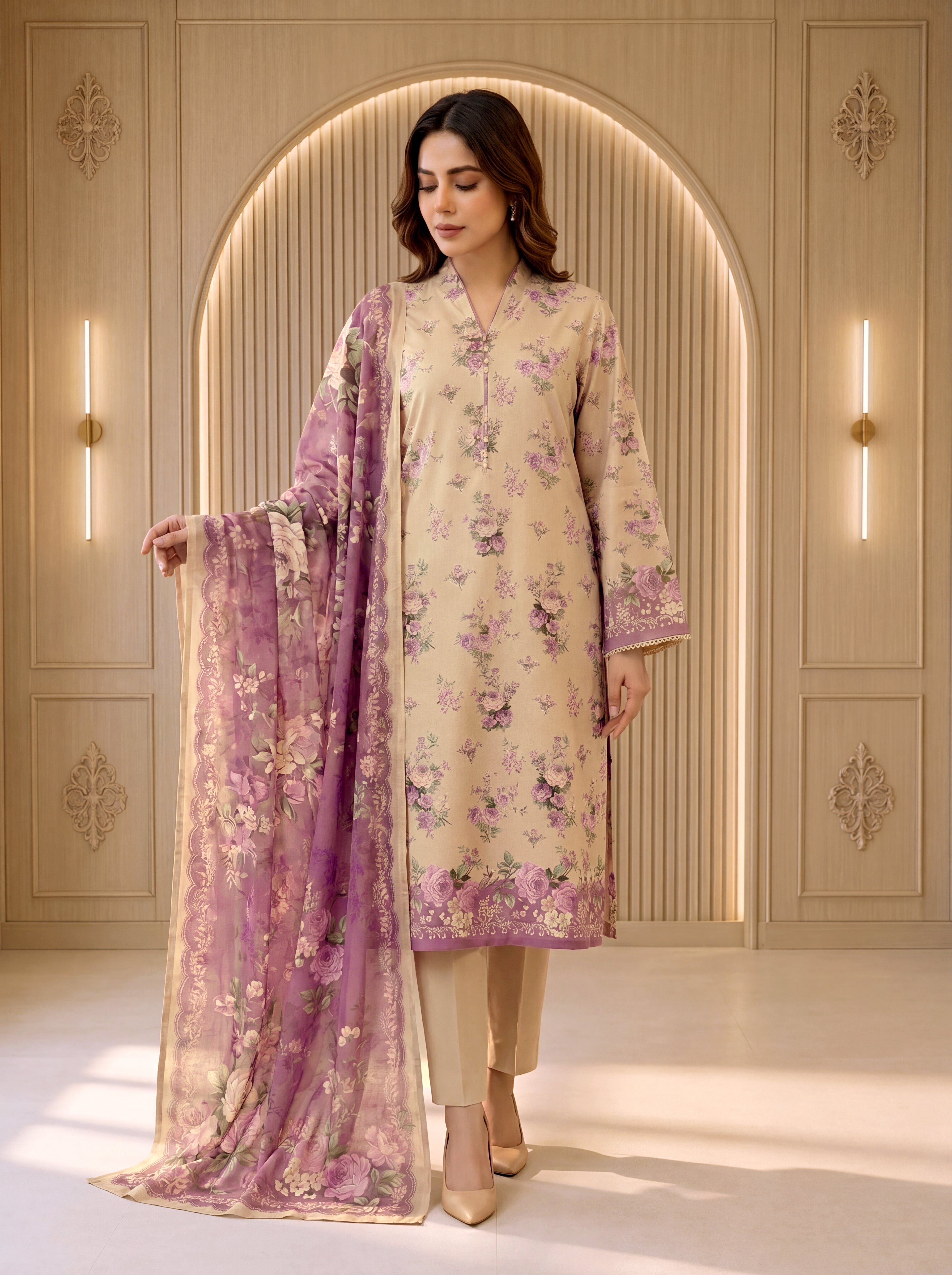 3 Piece Unstitched Lawn Suit