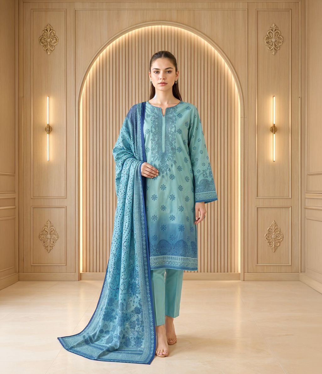3 Piece Unstitched Lawn Suit
